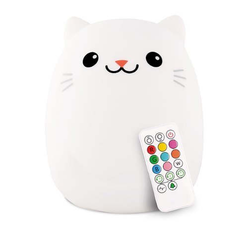 LumiPets - Kids' Night Light Cat Lamp with Remote - White