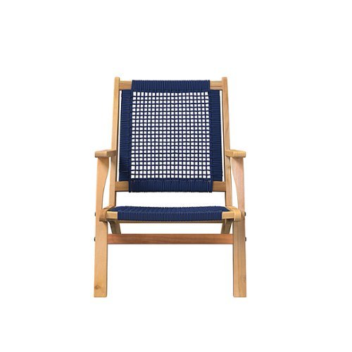 Patio Sense - Vega Natural Stain Outdoor Chair - Navy