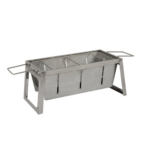 Fire Sense - Foldaway Charcoal Grill - Stainless Steel