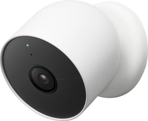 Google - Geek Squad Certified Refurbished Nest Cam Indoor/Outdoor Wire Free Security Camera - Snow