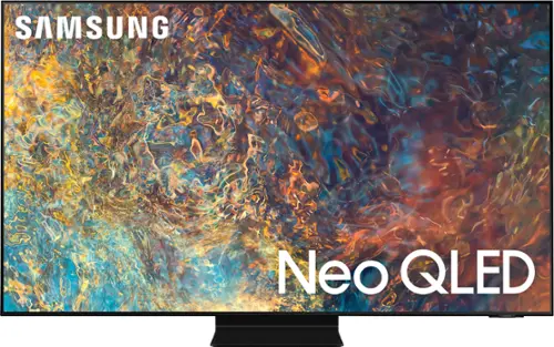Front. Samsung - 98" Class Neo QLED 4K UHD Smart Tizen TV - TITAN BLACK.