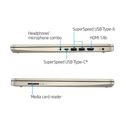 HP 14 Laptop - Intel Celeron - 4GB Memory - 64GB eMMC - Pale Gold SHOP ONLINE