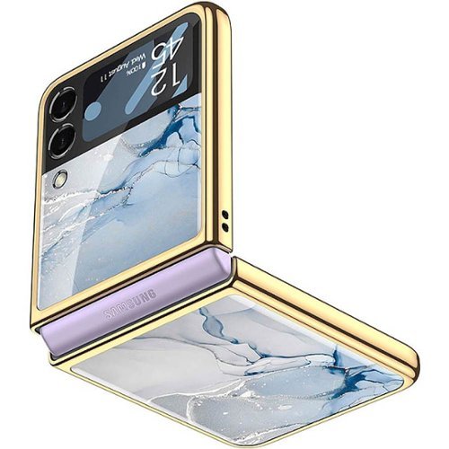 SaharaCase Marble Series Case for Samsung Galaxy Z Flip3 5G - Blue/Gold WORLDWIDE DELIVERY
