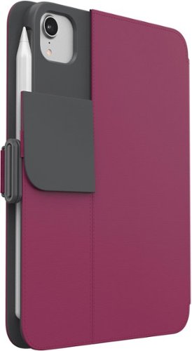 Speck Balance Folio Case with Microban for Apple iPad mini (A17 Pro) and Apple iPad mini (6th Generation 2021) - Verry Berry Red / Slate Grey GLOBAL SHIPPING
