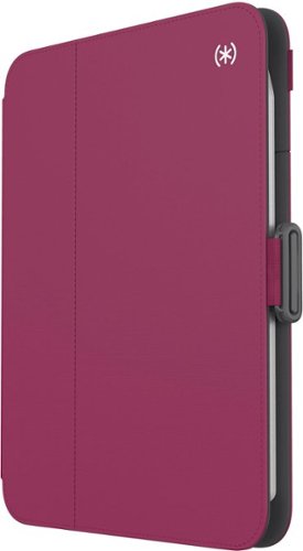 Speck Balance Folio Case with Microban for Apple iPad mini (A17 Pro) and Apple iPad mini (6th Generation 2021) - Verry Berry Red / Slate Grey WORLDWIDE DELIVERY