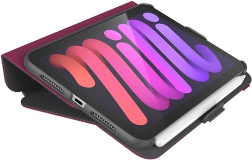 Speck Balance Folio Case with Microban for Apple iPad mini (A17 Pro) and Apple iPad mini (6th Generation 2021) - Verry Berry Red / Slate Grey SHOP ONLINE