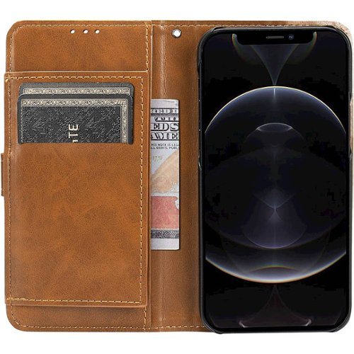 SaharaCase Folio Wallet Case for Apple iPhone 13 Pro Max - Brown GLOBAL SHIPPING