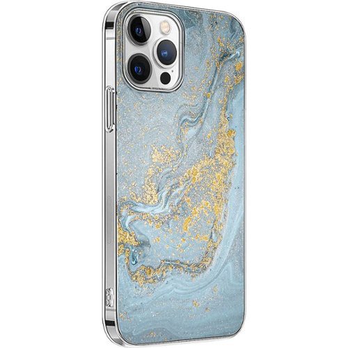 SaharaCase - Marble Series Case for Apple iPhone 13 Pro - Blue/Gold