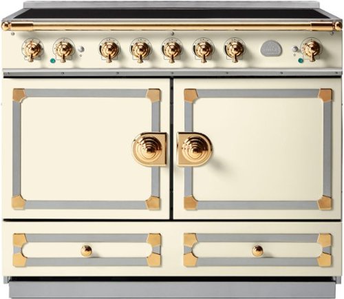 La Cornue - 110 Induction Range Ivory with Stainless Steel & Polished Brass - Multi