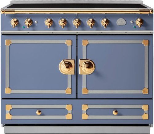 La Cornue - 110 Induction Range Provence Blue with Stainless Steel & Polished Brass - Multi