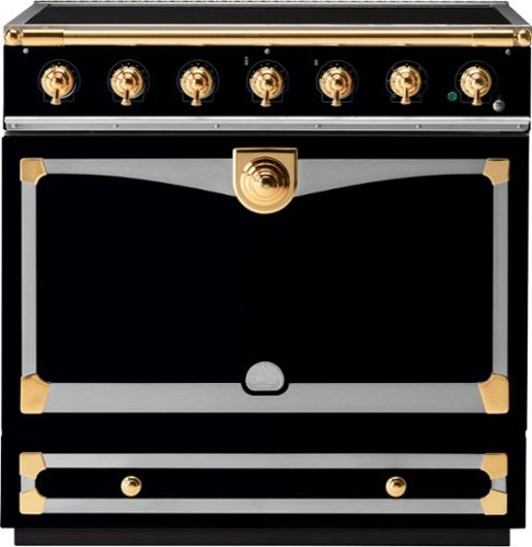 La Cornue - 90 Induction Range Gloss Black with Stainless Steel & Polished Brass - Multi