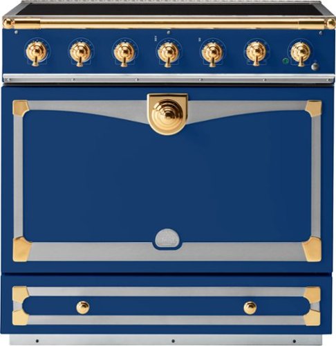 La Cornue - 90 Induction Range Royal Blue with Stainless Steel & Polished Brass - Multi