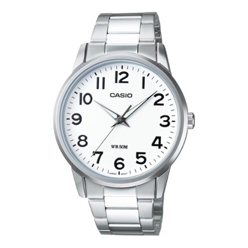 Casio - Men’s Stainless Steel Watch with Roman Numeral Dial - MTP-1303DD-7AVDF - Silver-Front_Standard 