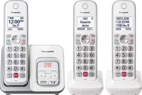 Image of Panasonic - KX-TGD833W DECT 6.0 Expandable Cordless Phone System with Digital Answering System - White