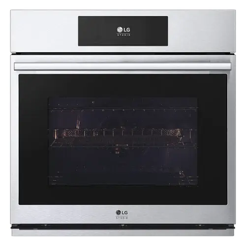 Front. LG - STUDIO 30" Smart Built-In Single Electric Convection Wall Oven with Air Fry - Stainless Steel.