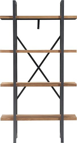 Tommy Hilfiger - Robson Etagere Wood and Metal 4 Tier Bookshelf - Oak and Black