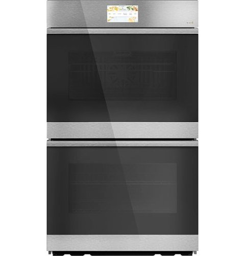 Café - 30" Built-In Double Electric Convection Wall Oven with True European Convection, In-Oven Camera, and Built-In Wi-Fi - Platinum glass