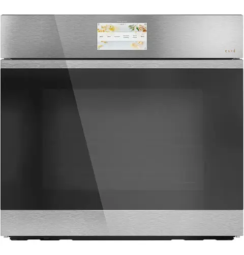Front. Café - 30" Built-In Single Electric Convection Wall Oven with In-Oven Camera and Built-In Wi-Fi - Platinum Glass.