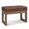 Simpli Home - Milltown Footstool Small Ottoman Bench - Distressed Saddle Brown-Front_Standard