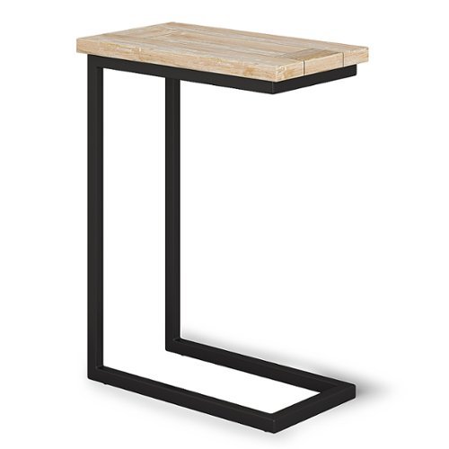 Simpli Home - Skyler Solid Mango Wood and Metal 18' Wide Rectangle Industrial C Side Table - Distressed White Wash