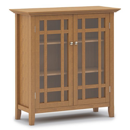 Simpli Home - Bedford SOLID WOOD 39 inch Wide Transitional Medium Storage Cabinet in - Light Golden Brown