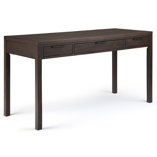 Simpli Home - Hollander SOLID WOOD Contemporary 60 inch Wide Desk in - Warm Walnut Brown