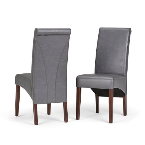 Simpli Home - Avalon Deluxe Parson Dining Chair (Set of 2) - Stone Grey