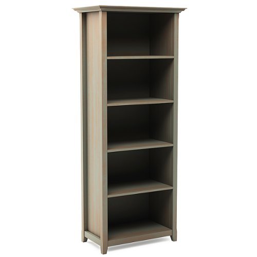 Simpli Home - Amherst 5 Shelf Bookcase - Distressed Grey