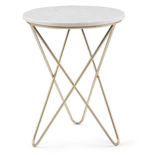 Simpli Home - Gabon Accent Table - White, Gold