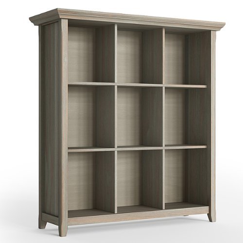 Simpli Home - Acadian 9 Cube Bookcase and Storage Unit - Distressed Grey