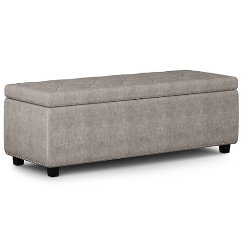 Simpli Home - Hamilton Storage Ottoman - Distressed Grey-Front_Standard 