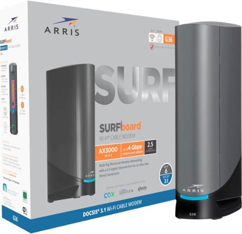 Image of ARRIS - SURFboard DOCSIS 3.1 Multi-Gig Cable Modem & Wi-Fi 6 Router Combo - Black