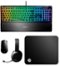 SteelSeries - Ultimate Gaming Bundle Arctis 1 Wireless headset, Apex 3 keyboard, Rival 3 Wireless mouse, and QcK mousepad - Black-Front_Standard