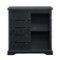 Walker Edison - Sliding Slat Door Accent Cabinet - Black-Front_Standard