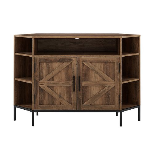 Walker Edison - Rustic Corner TV Stand for Most TVs up to 55