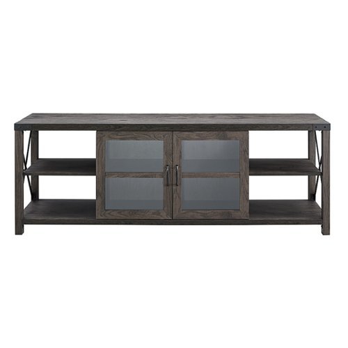 Walker Edison - Farmhouse Metal-X TV Stand for TVs up to 80" - Sable