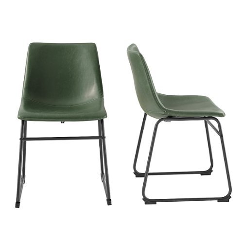 

Walker Edison - Contemporary Faux Leather Dining Chairs set of 2 - Green