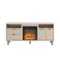 Walker Edison - Modern Two Drawer Fireplace TV Stand for Most TVs up to 65” - Birch-Front_Standard