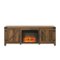 Walker Edison - Modern Farmhouse Barndoor Fireplace TV Stand for Most TVs up to 85" - Rustic Oak-Front_Standard