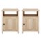 Walker Edison - 2-Piece Farmhouse Grooved-Door Side Table Set - White Oak-Front_Standard