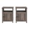 Walker Edison - 2-Piece Farmhouse Grooved-Door Side Table Set - Grey Wash-Front_Standard