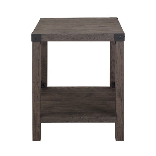 Walker Edison - Farmhouse Metal Accent Side Table - Sable