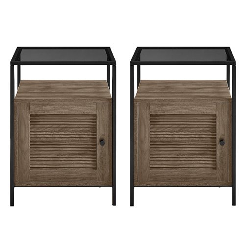 Walker Edison - Modern Grooved Door Side Table set of 2 - Slate Grey