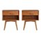 Walker Edison - Mid Century Open Cubby Nightstand set of 2 - Caramel-Front_Standard