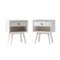 Walker Edison - Mid Century Open Cubby Nightstand set of 2 - White-Front_Standard