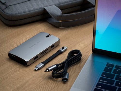 Satechi USB-C On-The-Go Multiport Adapter w/ USB-C PD (100W), HDMI & VGA, Ethernet, USB-C, 2 USB-A & micro/SD for Mac & Windows - Space Gray WORLDWIDE DELIVERY