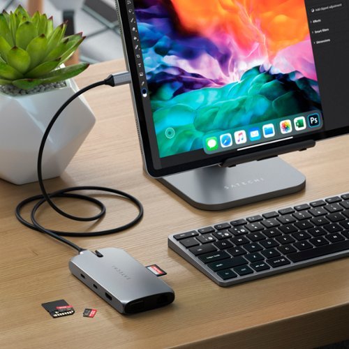 Satechi USB-C On-The-Go Multiport Adapter w/ USB-C PD (100W), HDMI & VGA, Ethernet, USB-C, 2 USB-A & micro/SD for Mac & Windows - Space Gray HOW TO BUY