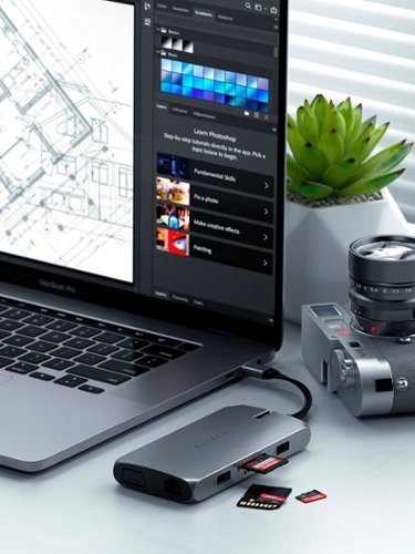 Satechi USB-C On-The-Go Multiport Adapter w/ USB-C PD (100W), HDMI & VGA, Ethernet, USB-C, 2 USB-A & micro/SD for Mac & Windows - Space Gray WHERE TO BUY