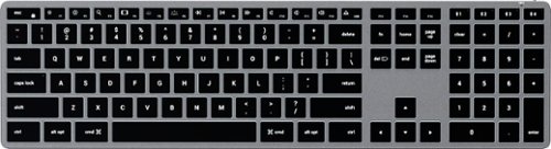 Satechi - Slim X3 Full-Size Bluetooth Scissor Keyboard Backlit Keys - Space Gray