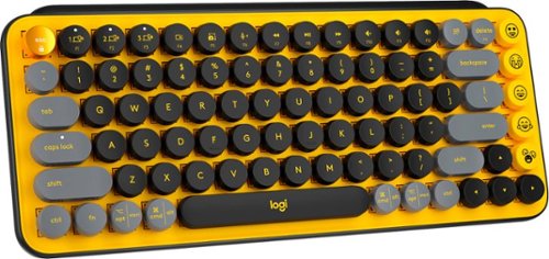 Logitech - POP Keys Wireless Mechanical Tactile Switch Keyboard for Windows/Mac with Customizable Emoji Keys - Blast Yellow